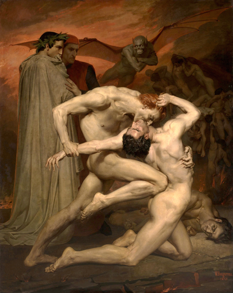      (Dante et Virgille en Enfer). William-Adolphe Bouguereau, 1850 .