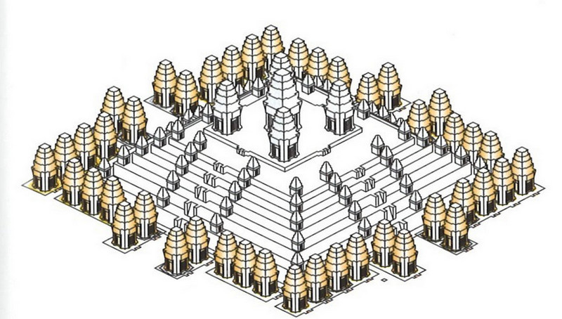 Модель храма Пном Бакхенг, компьютерная реконструкция