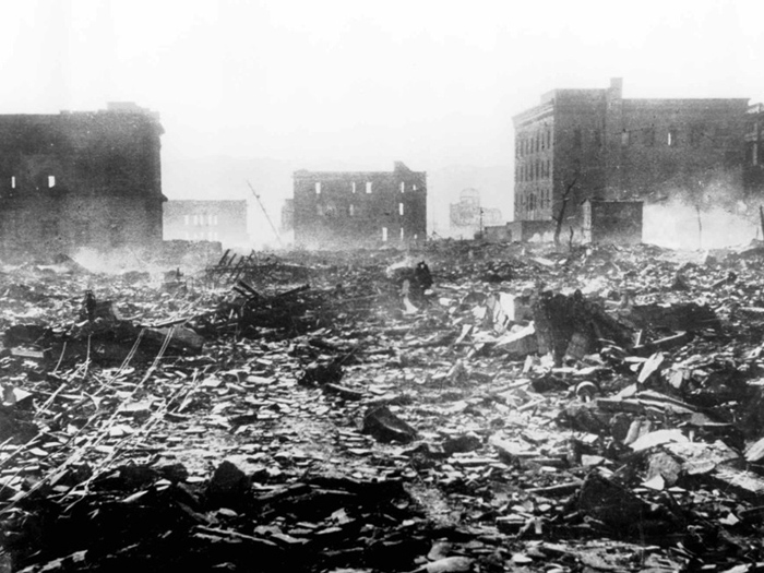 Хиросима после ядерной бомбардировки США. Фото 1945 г.