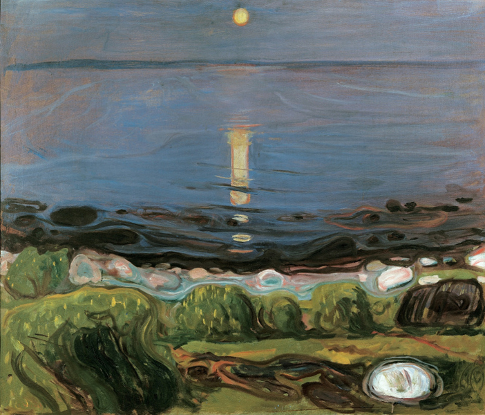 Летняя ночь на пляже. Edvard Munch, 1903 г.