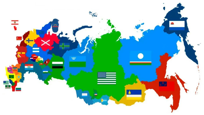 Карта раздела России на опекаемые Западом «свободные» государства, предложенная на «Форуме свободных народов России». Прага, 22-24 июля 2022 г.