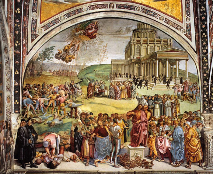 Проповедь и дела антихриста. Luca Signorelli, ок. 1500 г.